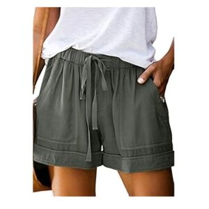 Women's Olive Green Casual Shorts, XXL